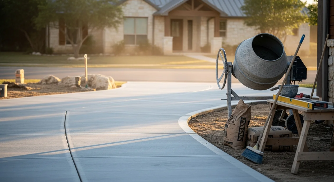 Concrete driveway installation in the Hill Country